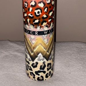 NWT Wonderwoman Leopard print red& tan/cream color w/Gold WonderWoman logo